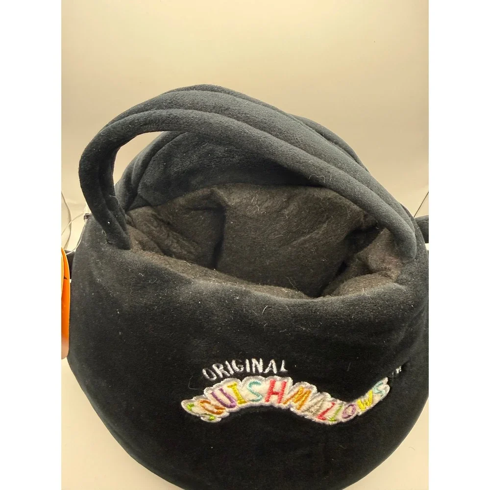 Squishmallows Bella the Spider Halloween Treat Pail Black Red Plush Bucket New